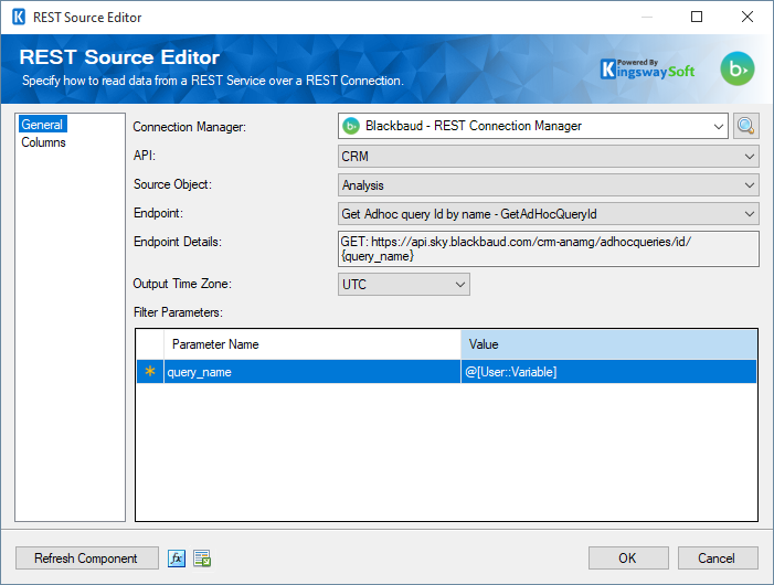Blackbaud Source component